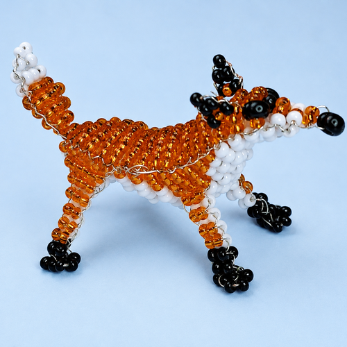 Porte-clés renard en perles