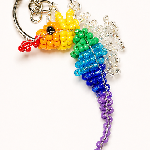 Porte-clé hippocampe en perles – fait main