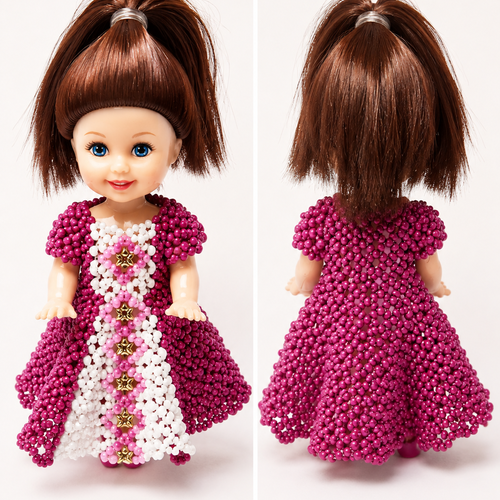 Princesse rosélia – poupée en perles