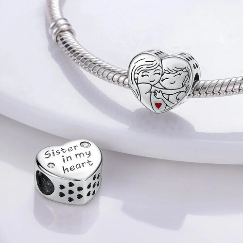 Breloques perles plaquées argent pour bracelet à breloques, perle en forme de cœur réglable, convient au bracelet à breloques original,