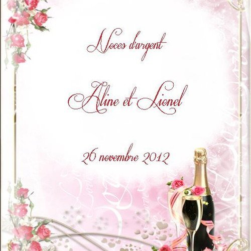 Etiquette de bouteille rose et bouteille de champagne