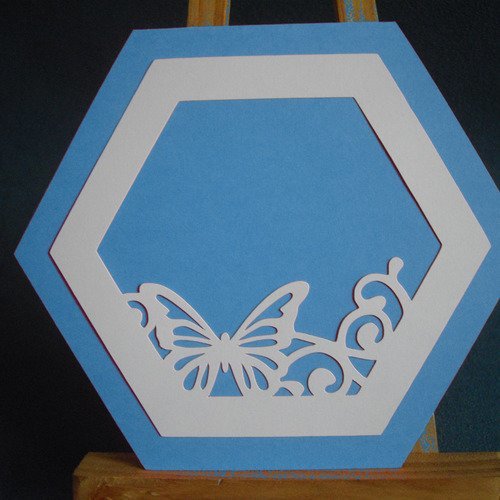 Faire-part hexagonal papillon
