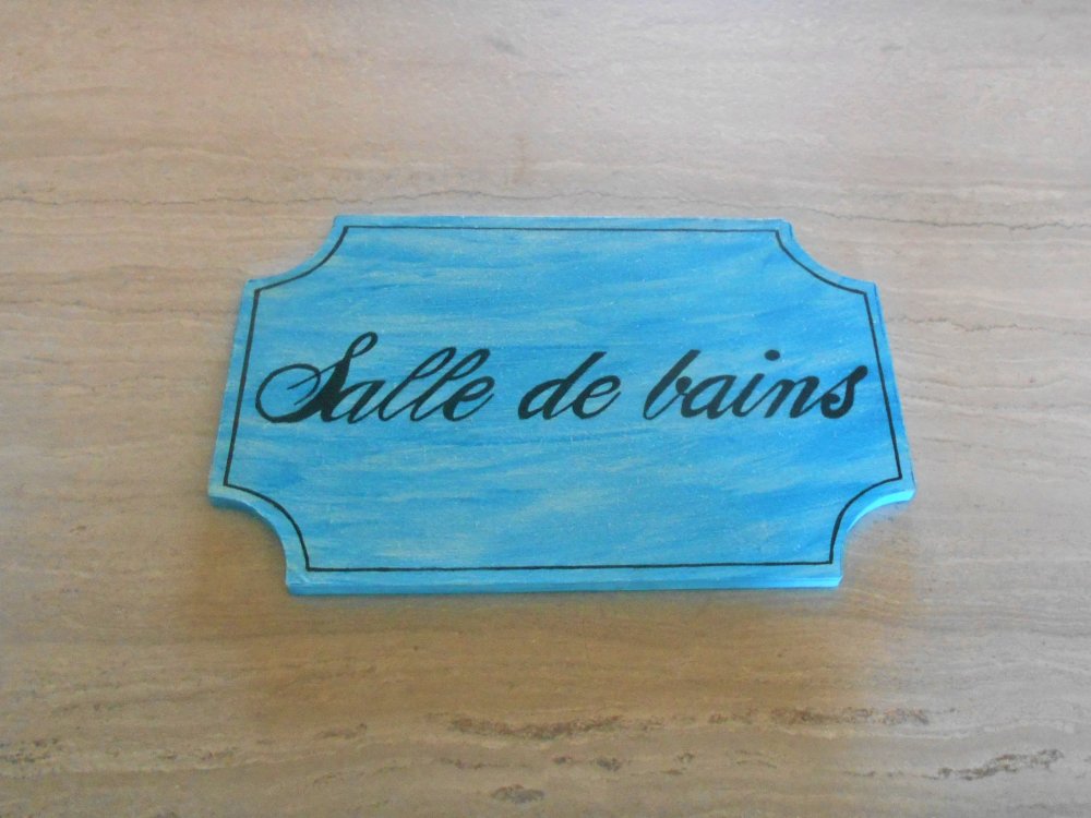 Plaque de porte salle de bains couleur personnalisable - Un grand marché