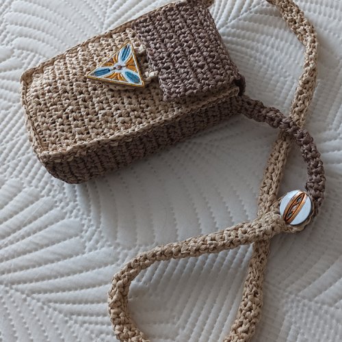 Sac portable "wood'is" en fibre de bois artisanat fait main