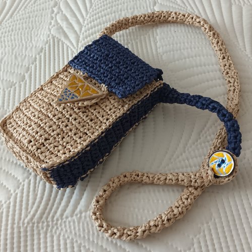 Sac portable "wood'is" en fibre de bois artisanat fait main