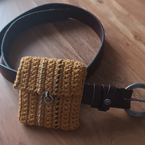 Porte-monnaie "cabacool" coton recyclé crocheté main
