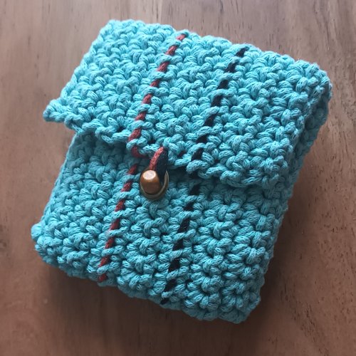 Porte monnaie jade "cabacool" coton recyclé. artisanat fait main