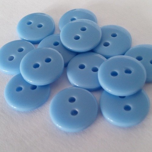 Boutons acryliques bleus clair de 12 mm