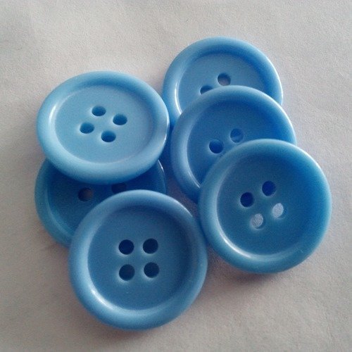 Boutons ronds bleu clair de 20 mm
