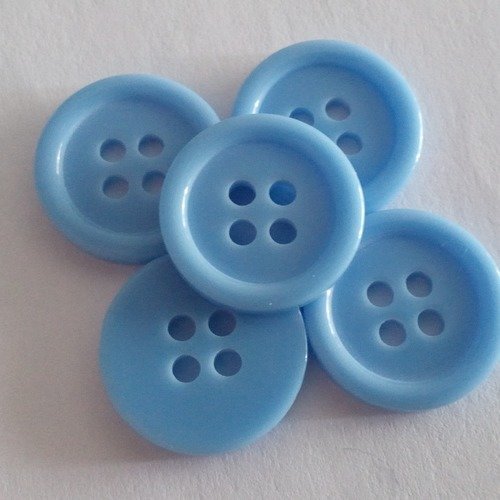 Boutons ronds bleu très clair de 15 mm