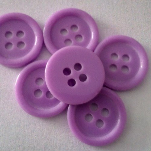 Boutons ronds violet clair de 15 mm