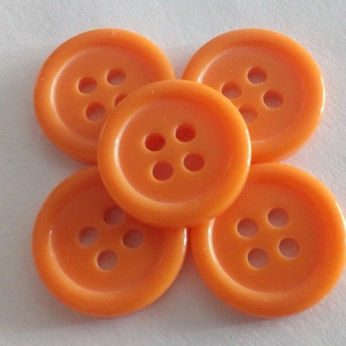 Boutons ronds oranges de 15 mm