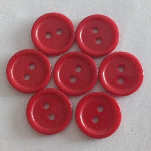 Boutons ronds rouges de 15 mm