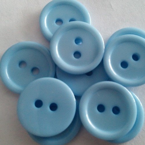 Boutons ronds bleus clairs de 15 mm