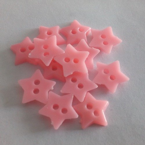 Boutons étoiles rose clair de 13 mm