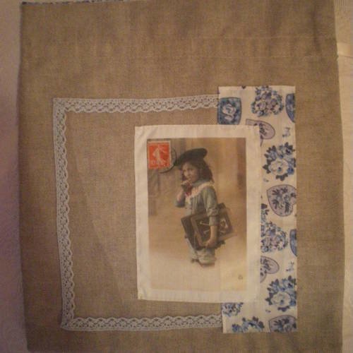 Pochette de lingerie retro - ecolier bleu