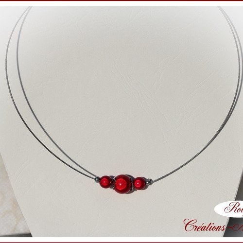 Collier  perles rouges