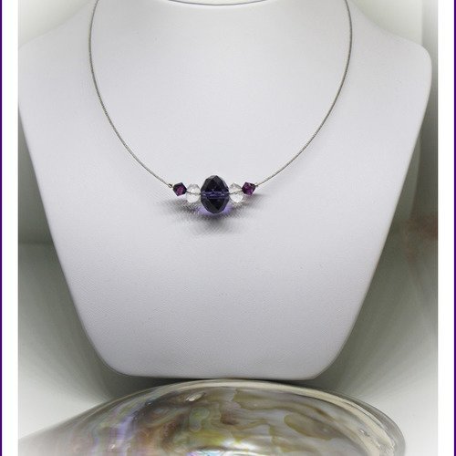 Collier cristaux violets