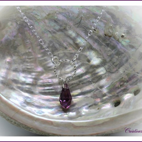 Collier en cristal de swarovski mauve 