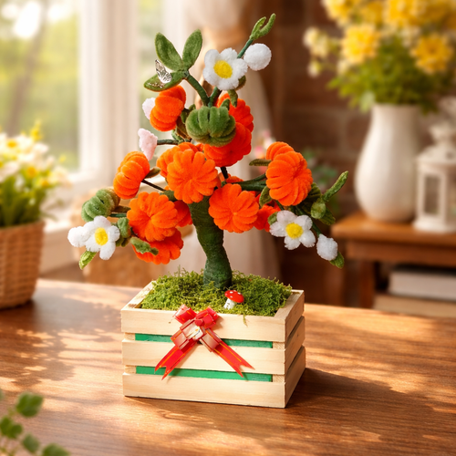 Oranger fait main en fil chenille