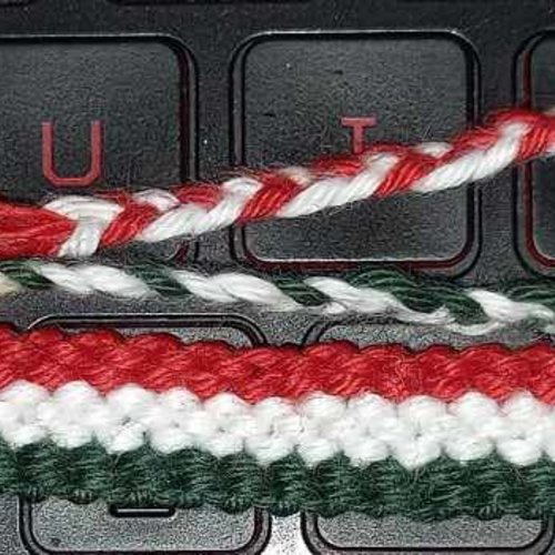 Bracelet brésilien drapeau italie, rayures verticales, 6 brins