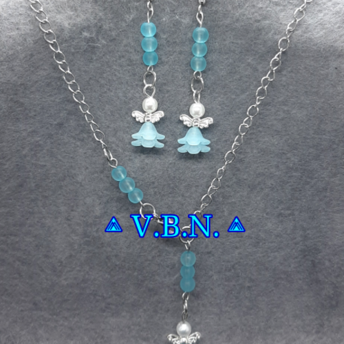 Parures anges en perles givrée verre couleurs aux choix
