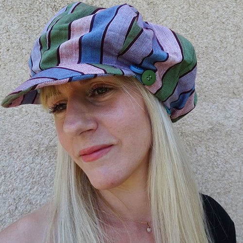 Casquette femme été raye