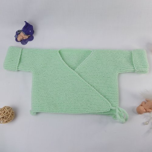 Brassière mixte en pelote de fil à tricoter 3 mois vert clair