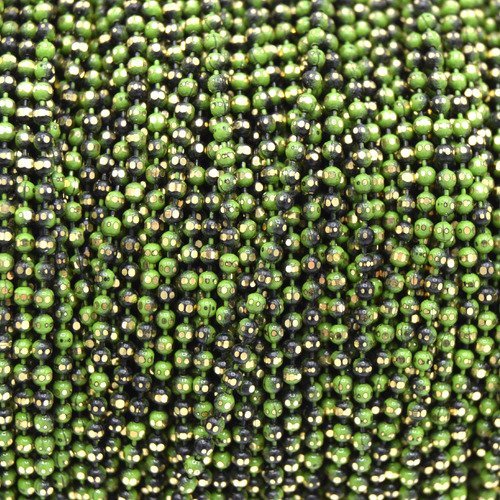 1 mètre chaînes à billes en laiton vert olive / noire doré 1.5 mm, chaine boules 1.5mm 