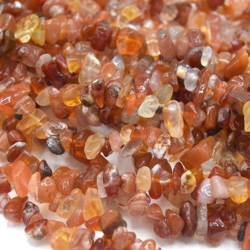 X50 perles agate rouge orange chips cornaline- pearls stone coral red chips puces cornaline agate naturelle 5~8x5~8 mm 