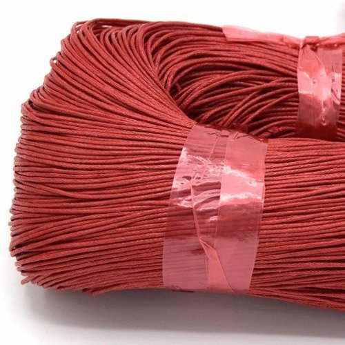 5m cordon ciré 1mm rouge - waxed cord 1mm red