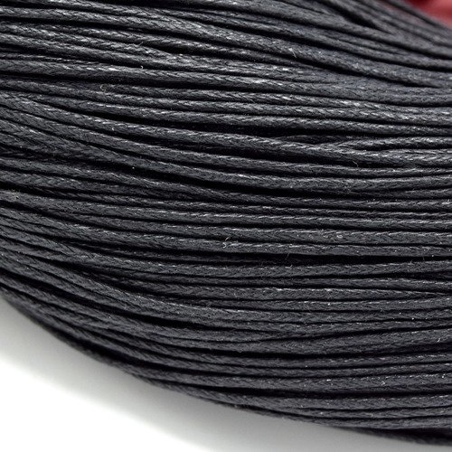 5m de  cordon ciré 0.5mm noir - 5 m of waxed cord 0.5mm black 