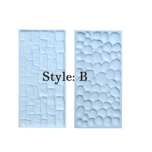X2pcs moules mur de galets + murs pierre château (b) - moule diy fimo, polymer clay