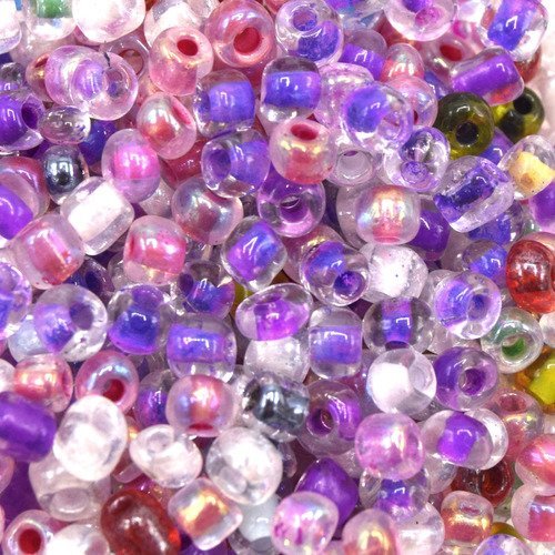 20g de perles de rocaille en verre, trou rond, intérieur couleurs couleur mixte 4mm- glass seed beads, round hole, inside colours