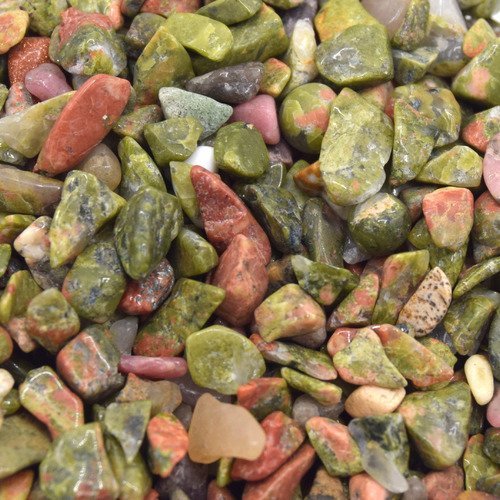 100grs minuscule puces unakite non percés, 2~8x2~4 mm petites roches vert et rose, pierre cailloux,