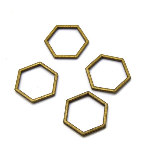 50 connecteurs de bijoux en alliage de zinc alvéole d'abeille bronze antique creux 17mm x 15mm