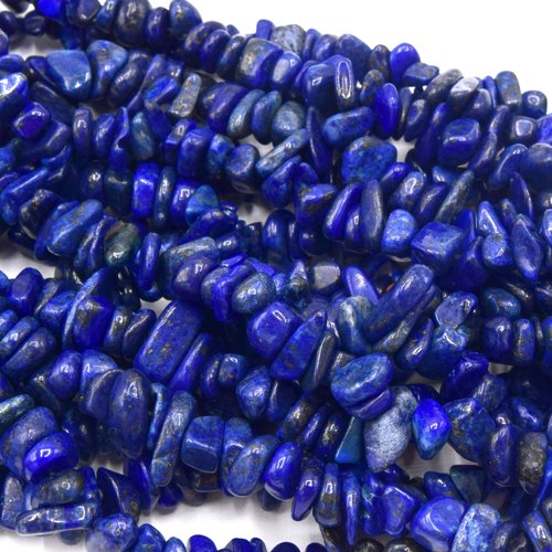 X100 perles lapis lazuli chips pierre de gemmes 