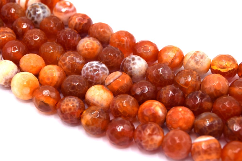 10 perles ronde en pierre naturelle AGATE RAYEE 8 mm BLEU - Perle