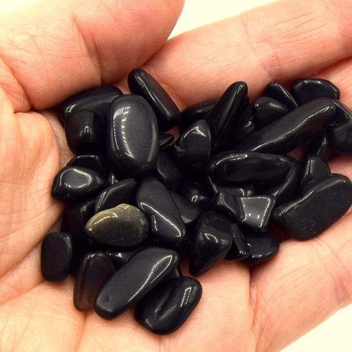 Lot de 25g pierre obsidienne non percés, 8~19x5~6x2~5mm, cailloux de gemmes,