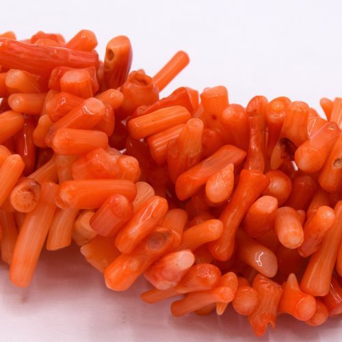 X50 perles corail bambou orange
