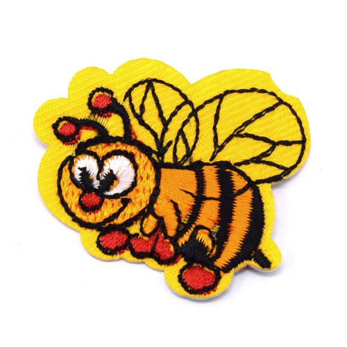 X2 ecussons patch thermocollant abeille jaune
