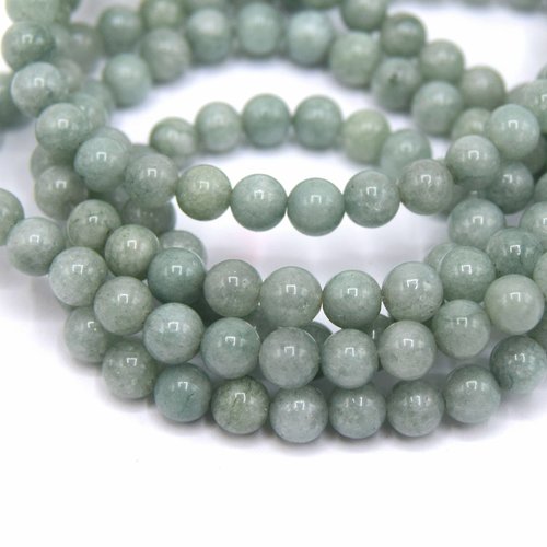 Perles jade ronde bleu gris teint 6mm - lot de 20 perles réf:a2800000