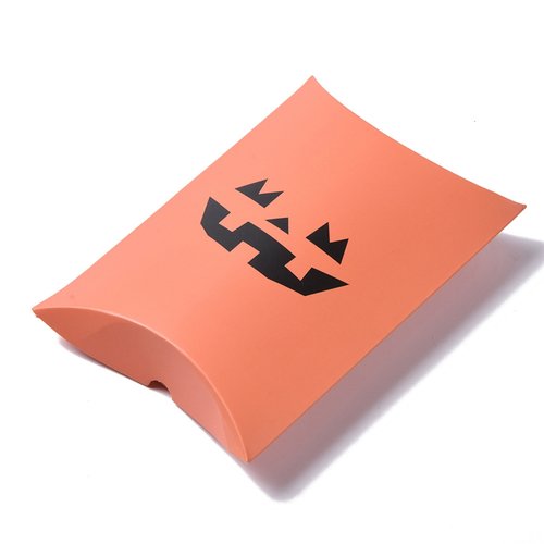 X5 pochettes cadeaux citrouille jack-o"-lantern orange, boite d'emballage de bonbons halloween