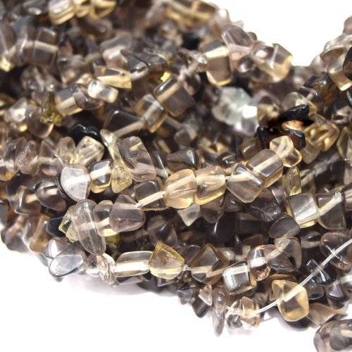 Perles de cristal de quartz fumé chips - lot de 50 perles