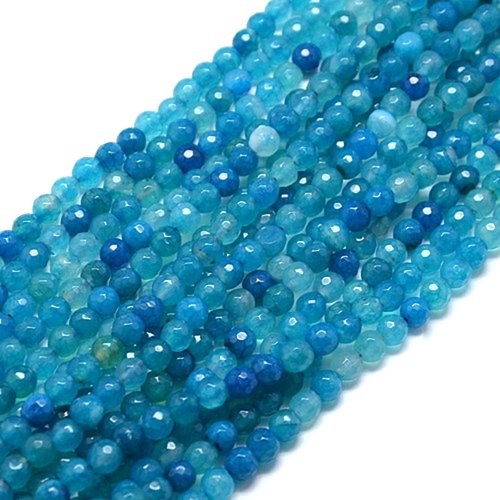 X20 perles d'agate à facettes turquoise ø6mm