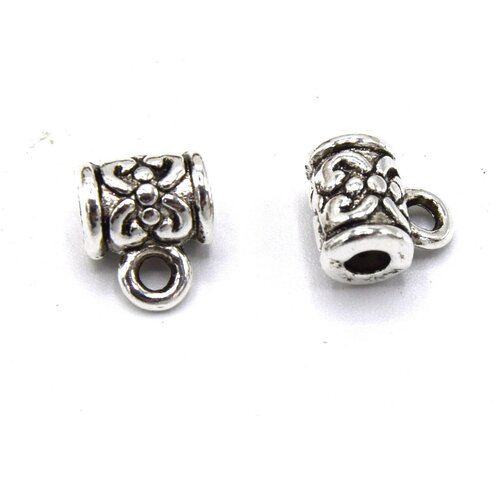 Lot de 20 bélières argent gravé 8mm