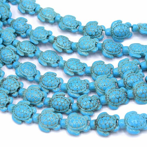 20 perles tortues howlite turquoise 18 mm