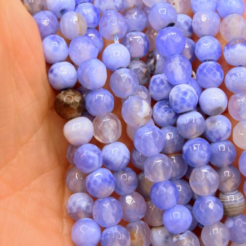 Perles d'agate facettes bleu  ø6mm lot de 20 unités