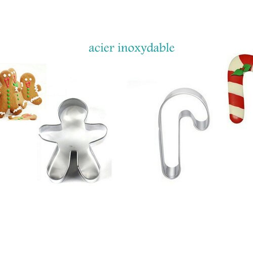 X2 emporte-pièce bonhomme, sucre d'orge - gâteaux biscuit