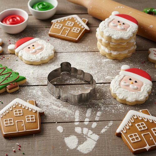 1 emporte-pièce père noël en 304 acier inoxydable, moules à biscuits, outil de cuisson biscuit,